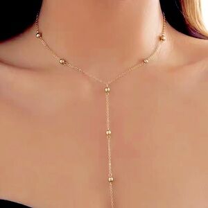 Gold Minimalist Beaded Necklace